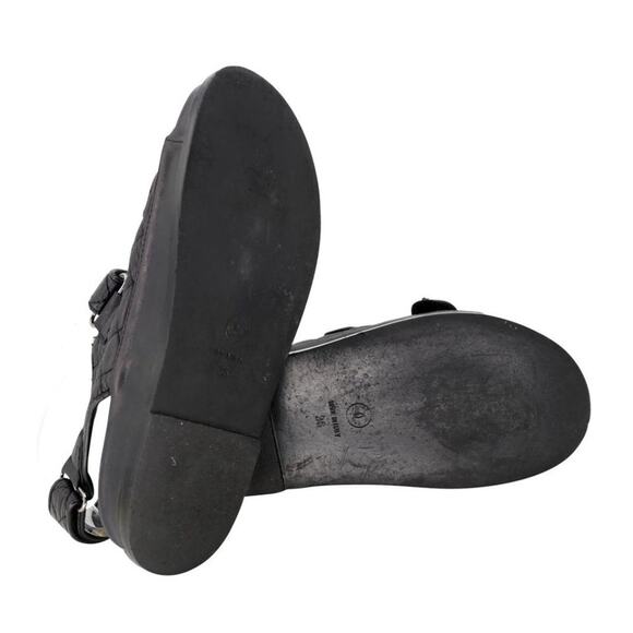 Chanel Dad Flats 36 Leather Lambskin Fabric Sandals CC-S0207P-C034 - Picture 9 of 10